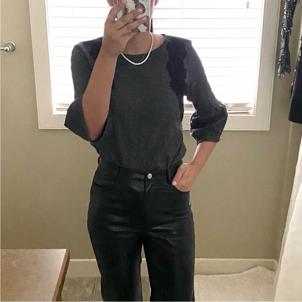 LC Lauren Conrad Bell Sleeve Grey Tee XS
